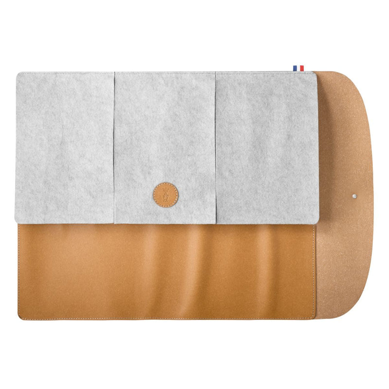 8-Slot Recycled Leather Knife Roll