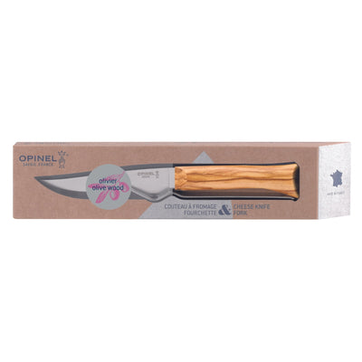 Cheese Knife and Fork Set - Olive Wood-OPINEL USA