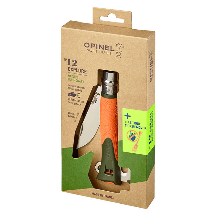 Opinel No.12 Explore Folding Knife with Tick Remover 002454