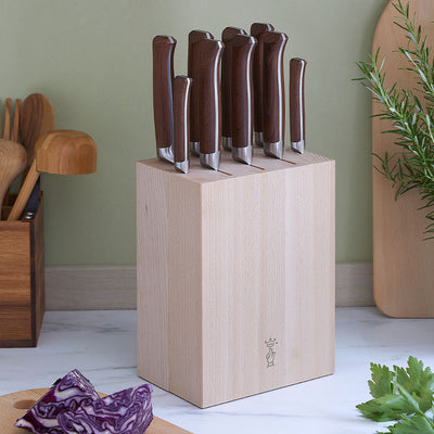 9-Slot Beech Wood Knife Block-OPINEL USA