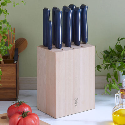 9-Slot Beech Wood Knife Block-OPINEL USA